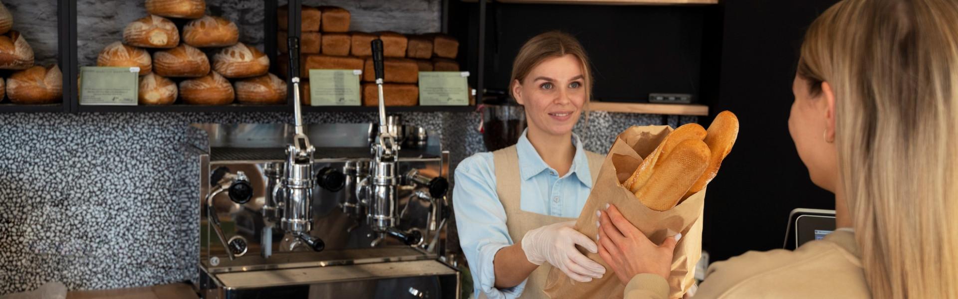 owner of a local bakery sells her production