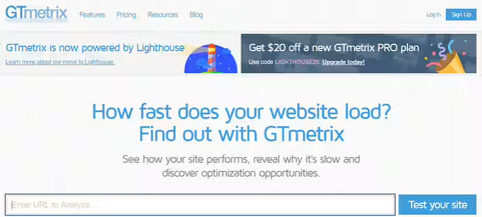 GT Metrix screenshot