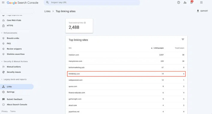 Google Search Console screenshot