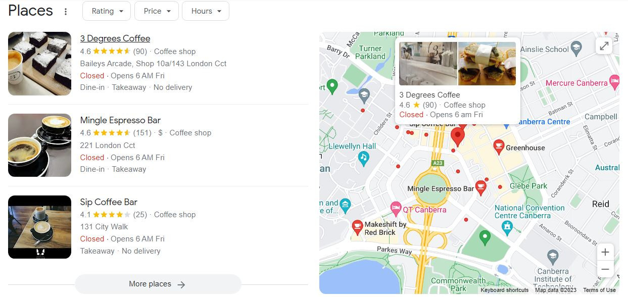 local SEO in Google search results