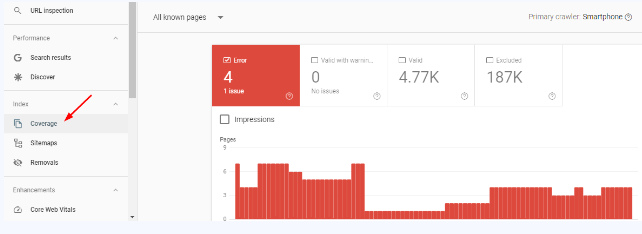 google search console screenshot