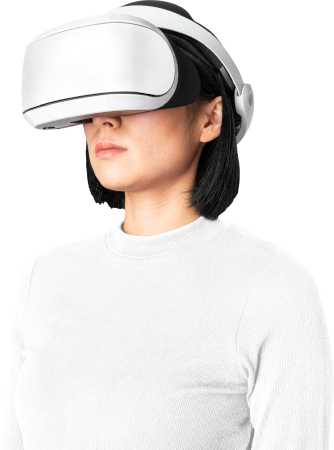 Woman weared VR glasses